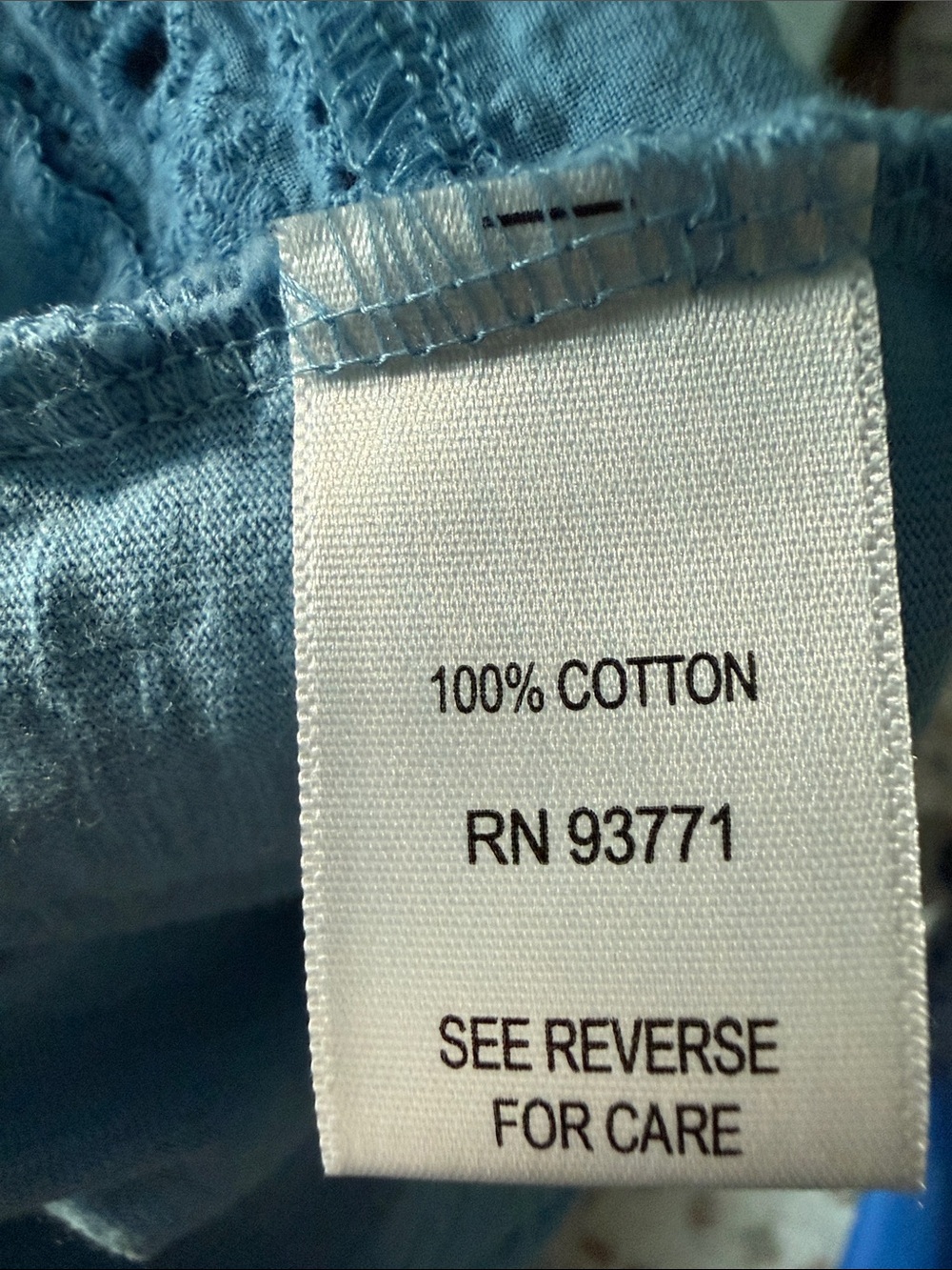 Kaktus Blue Ruffle Eyelet Button-Front Tank Cottagecore 100% Cotton  Size 2X - Picture 7 of 7